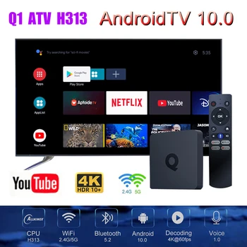 Q1 ATV Media Player Android 10 Smart TV Box Allwinner H313 2GB, 8GB/16GB Dvojno Wifi Android TV BT5.0 4K HD Set Top Box Slike