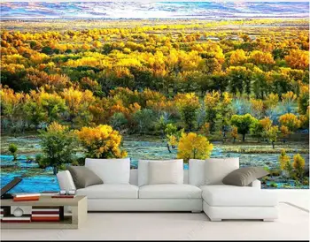 ozadje fotografijo 3d meri zidana Sodobne Jeseni Gozdna Krajina ozadju dnevni sobi doma dekor tapete za stene 3d Slike