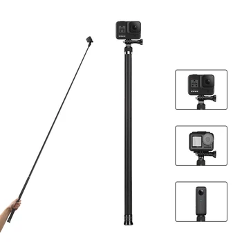 TELESIN 2.7 M Ogljikovih Vlaken Ultra Dolge Selfie Palico za GoPro Hero 11 10 9 8 7 6 Insta360 ONE X DJI OSMO delovanje Fotoaparata Monopod Slike